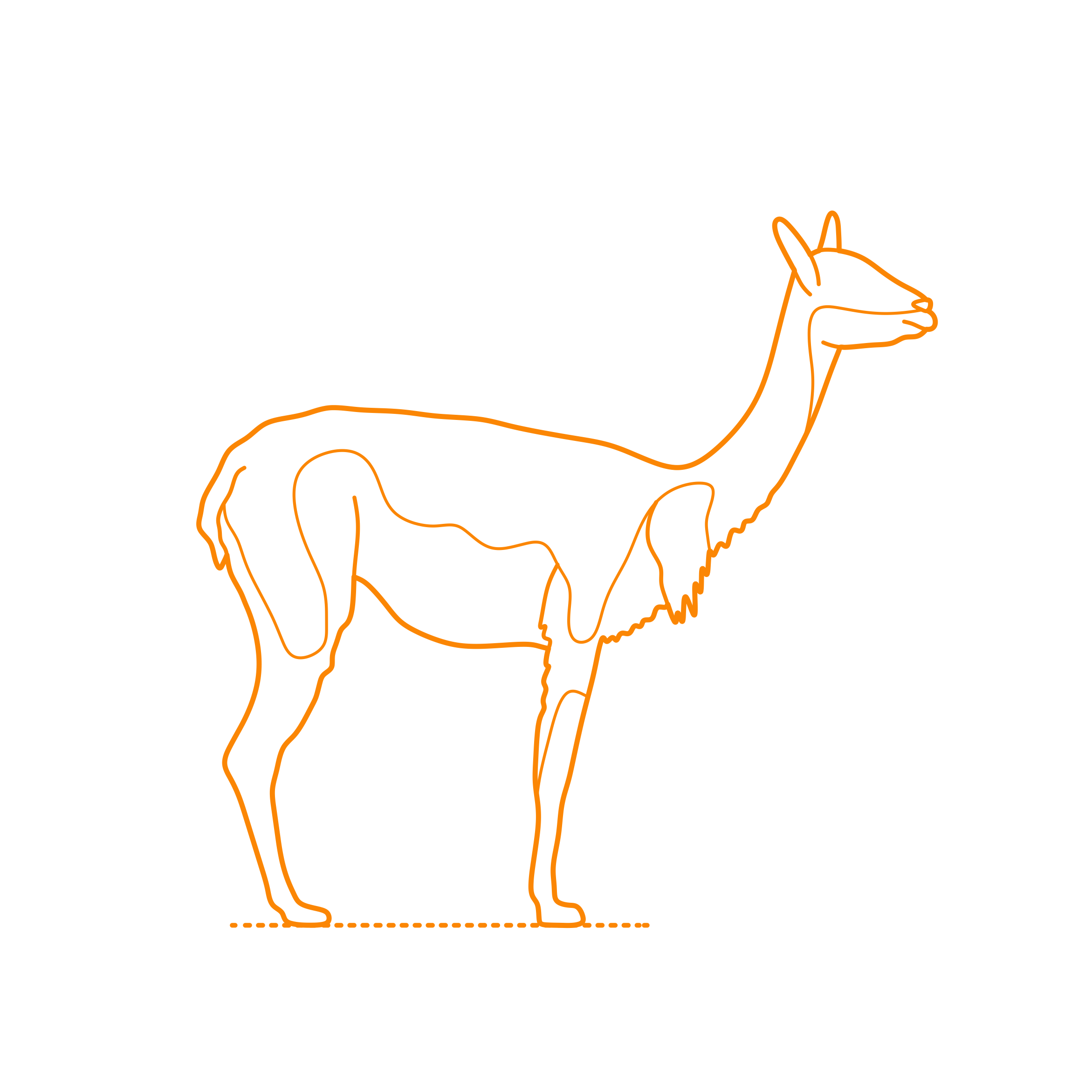 Animals Camelids Vicuna Outline Svg Vector Free Vectors